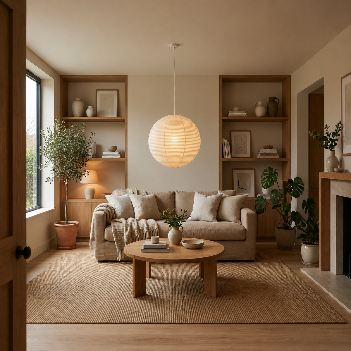 Hoshi Rice Paper Globe Pendant Lamp
