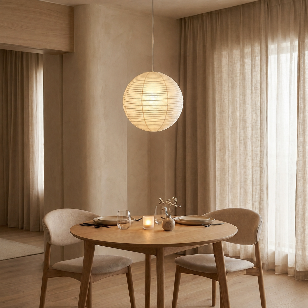 Hoshi Rice Paper Globe Pendant Lamp