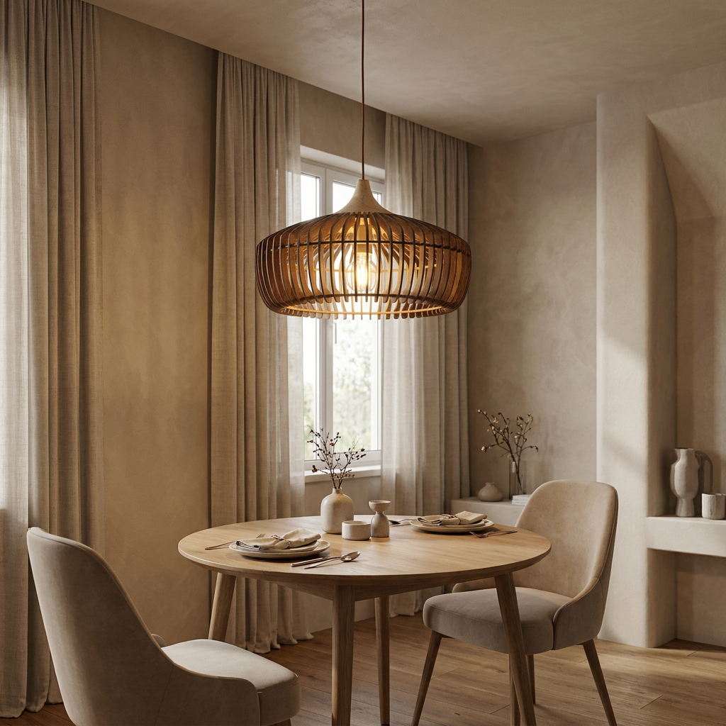Rib Pendant Lamp — Slatted Wood